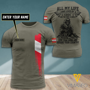 Customized Austrian Soldier 3D Printed Combat Shirt EZT240621