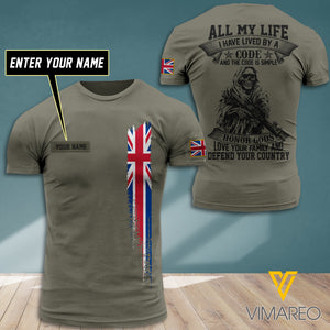 Customized British Soldier 3D Printed Combat Shirt EZT230621