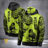 Welder Jesus 3d Mask Hoodie printed dh