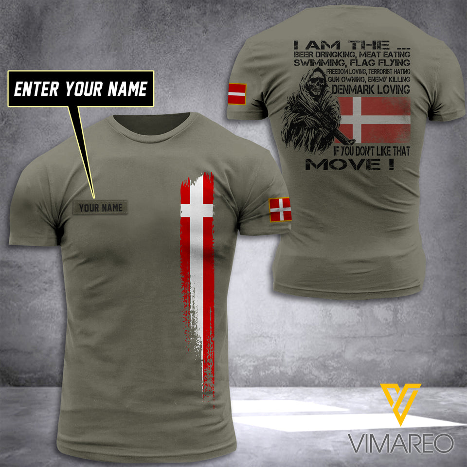 Customized Denmark Soldier Gun Owning 3D Printed Combat Shirt EZT1204