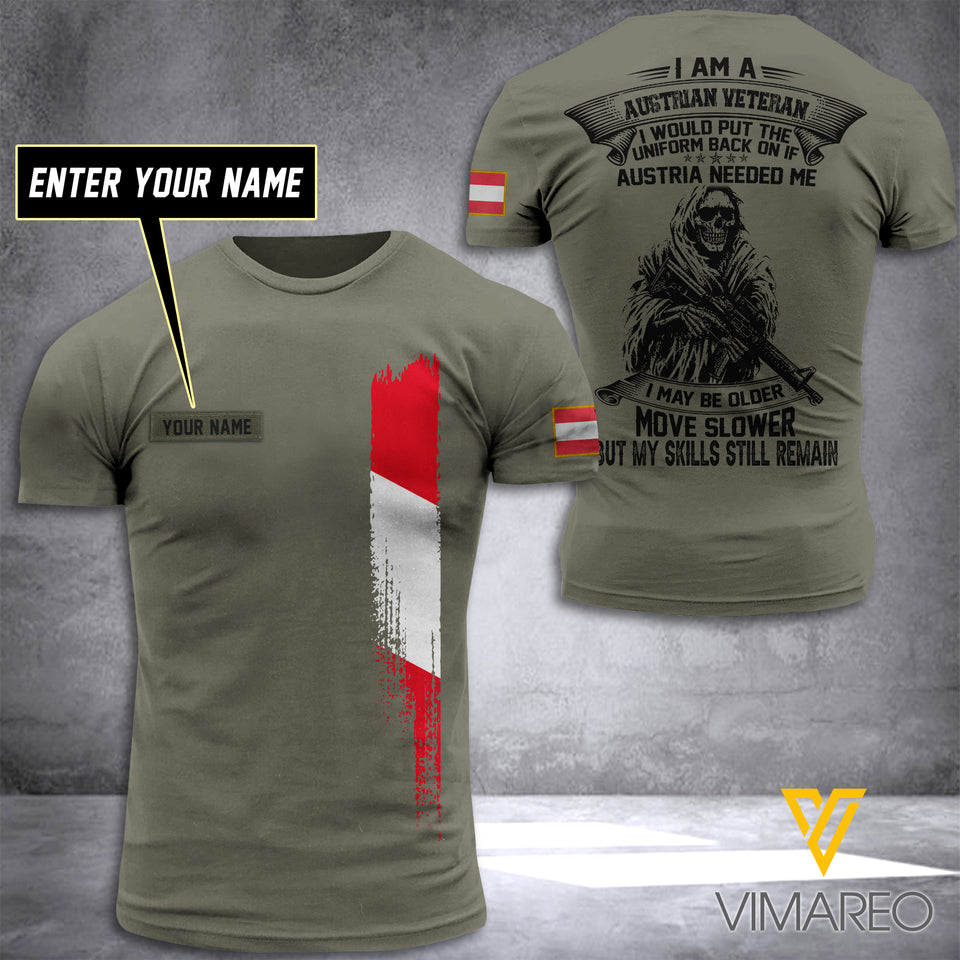 Customized Austria Soldier 3D Printed Shirt EZT074