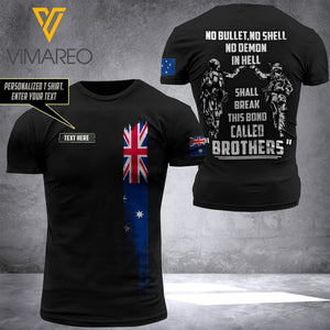 Customized Australian Soldier 3D Printed Combat Shirt EZQ240621