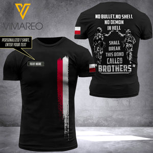 Customized Poland Soldier 3D Printed Combat Shirt EZQ250621