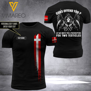 Customized Denmark Soldier 3D Printed Combat Shirt EZLN240621