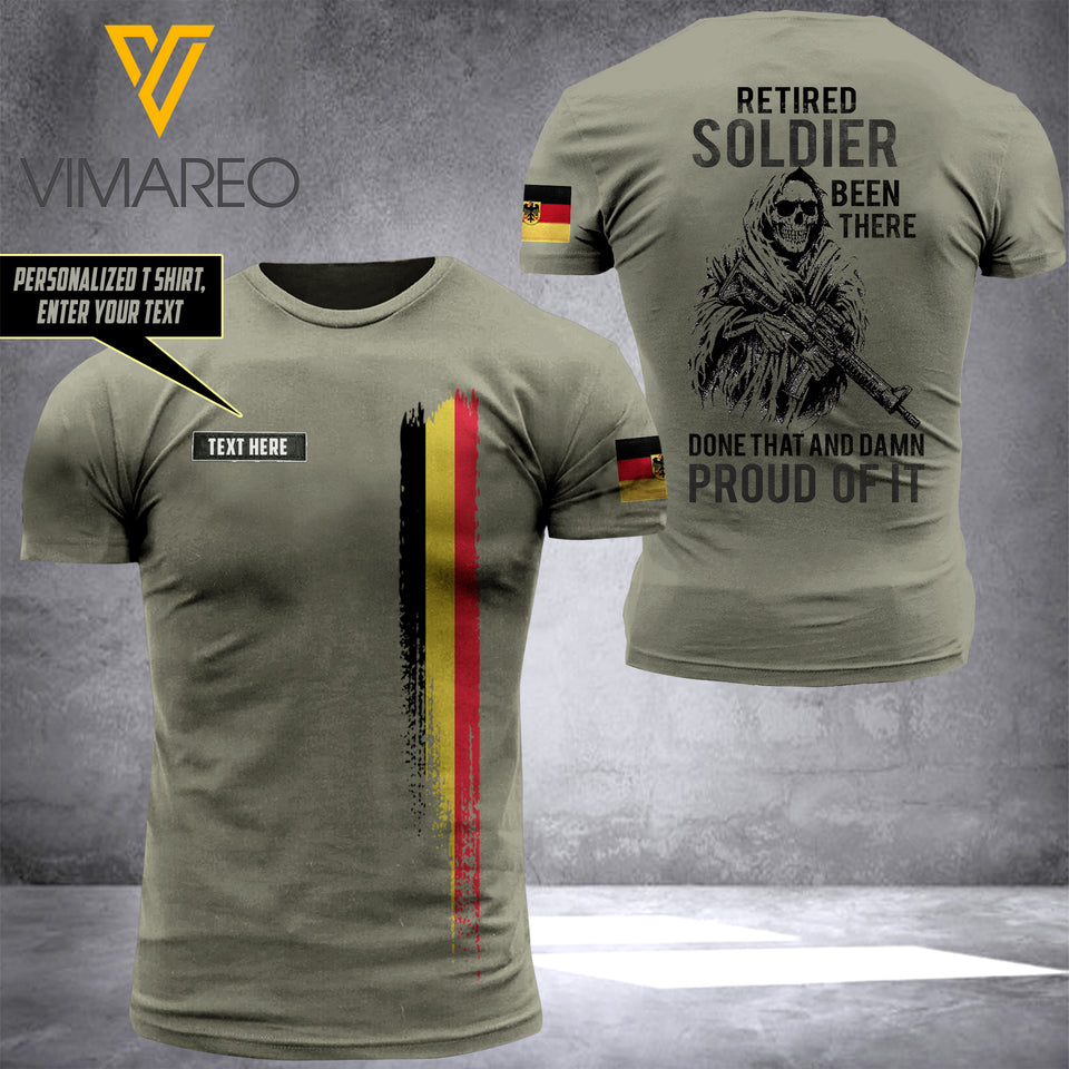 Customized Retired German soldier 3D Printed Shirt EZHQ074