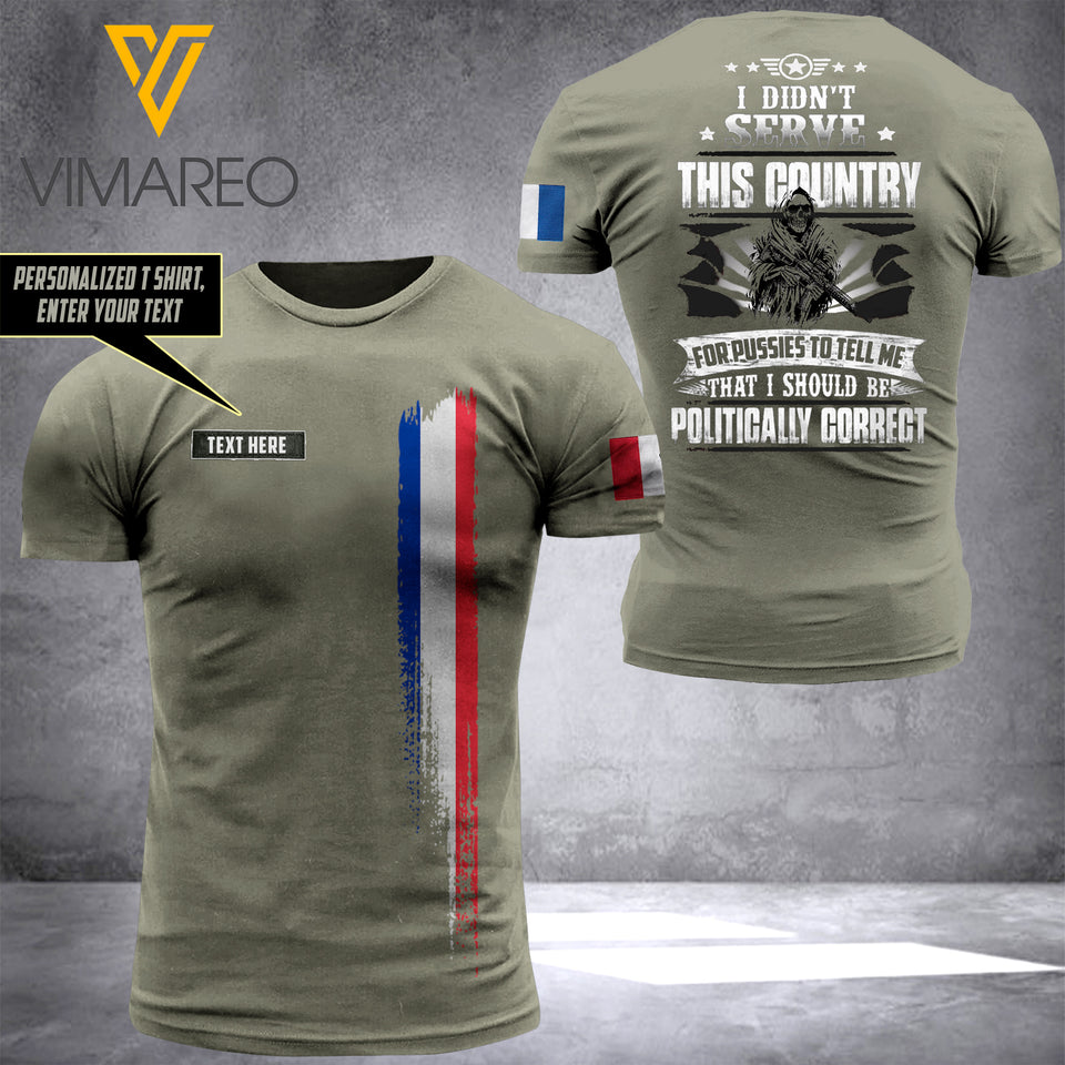 Customized French soldier 3D Printed Shirt EZLN074