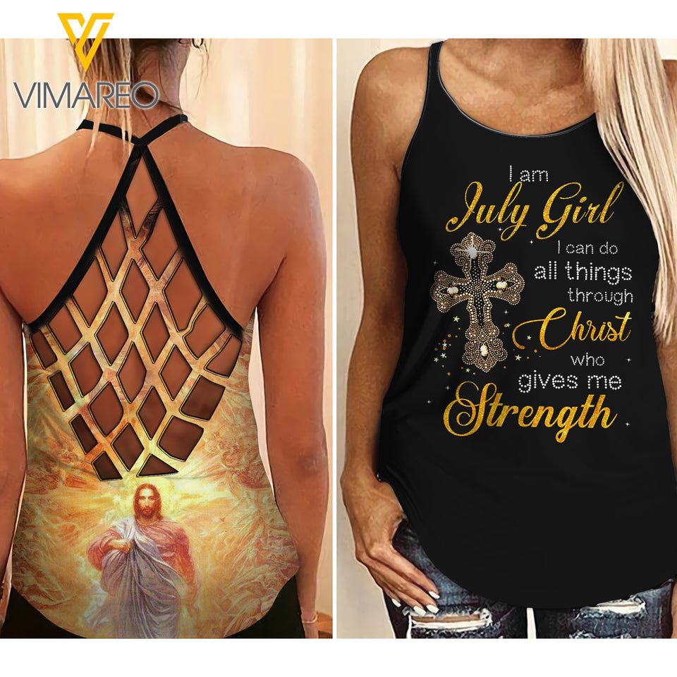 July Girl Criss-Cross Open Back Camisole Tank Top ZT2503