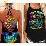 May Girl Criss-Cross Open Back Camisole Tank Top  ZT2903