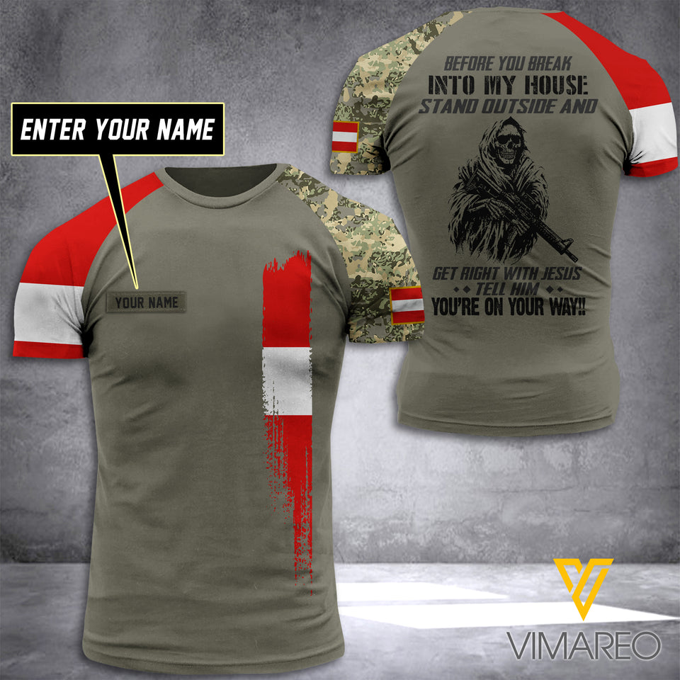 Customized Austrian Soldier stand 3D Printed Shirt EZT084