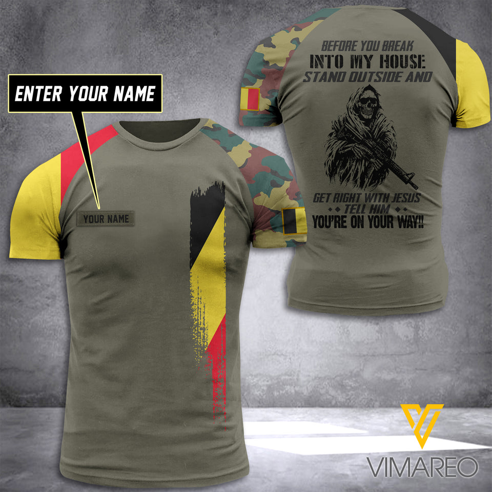 Customized Belgium Soldier stand 3D Printed Shirt EZT084