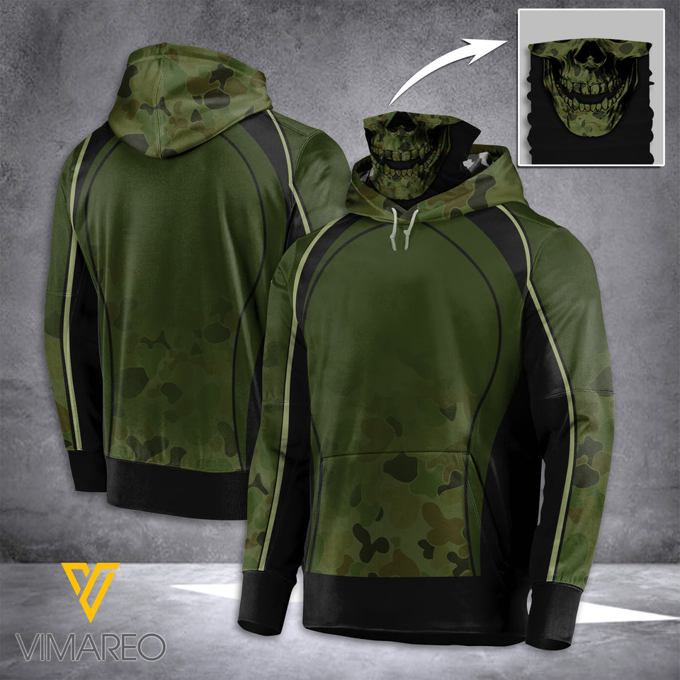 Australia army Mask Hoodie 3d printed dh