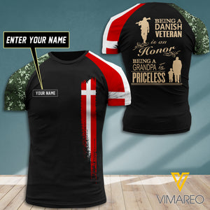 Customized Denmark Veteran 3D Printed Shirt EZT0607