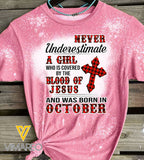 October Girl Bleached Tshirt Printed SEP-HQ17