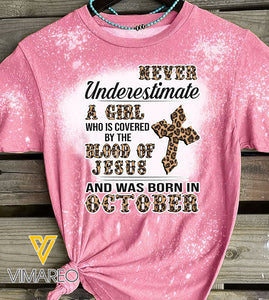 October Girl Bleached Tshirt Printed SEP-HQ17