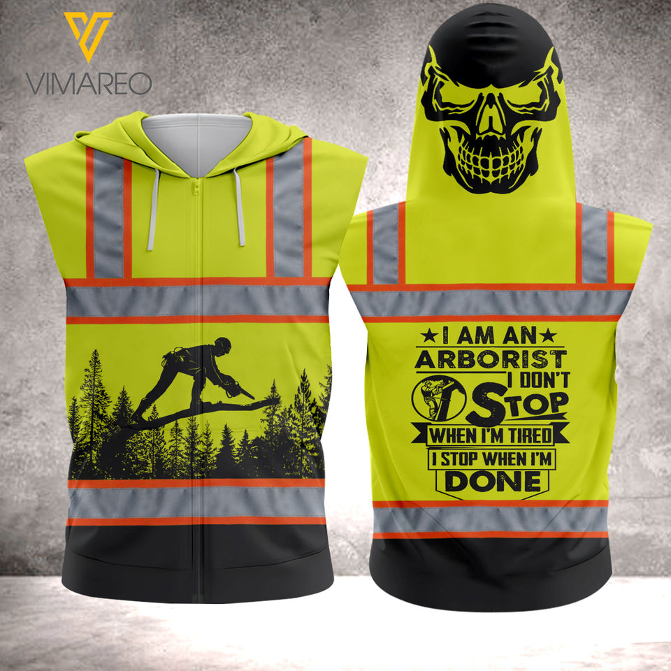 Arborist Sleeveless Zip-Ups Hoodie MAR-HQ26