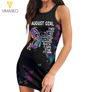 AUGUST GIRL AUNT LIFE PRINT CASUAL DRESS JUE-HQ08
