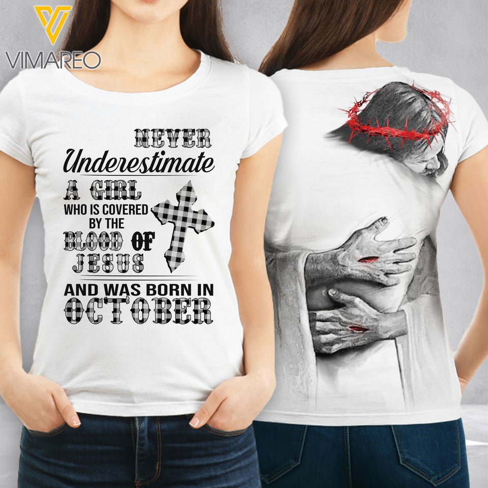 OCTOBER GIRL TSHIRT 3D PRINTED AUG-HQ17