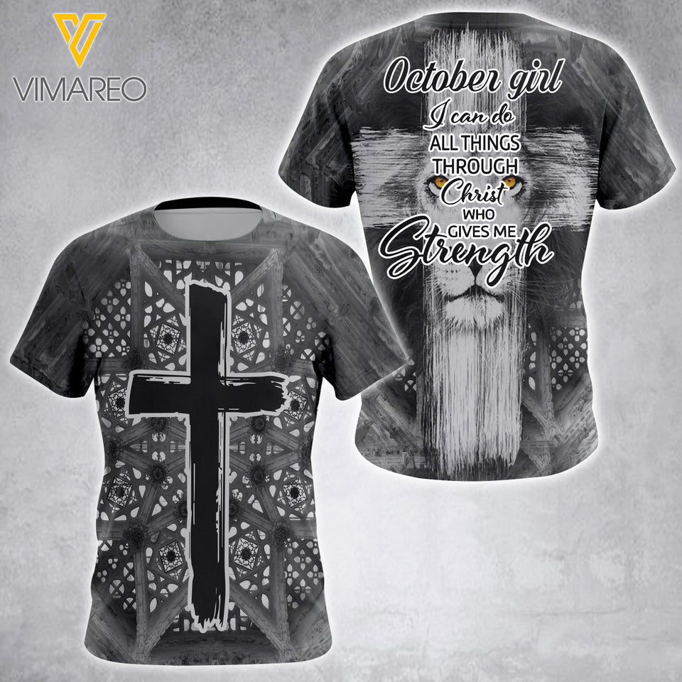 OCTOBER GIRL TSHIRT 3D PRINTED AUG-HQ19