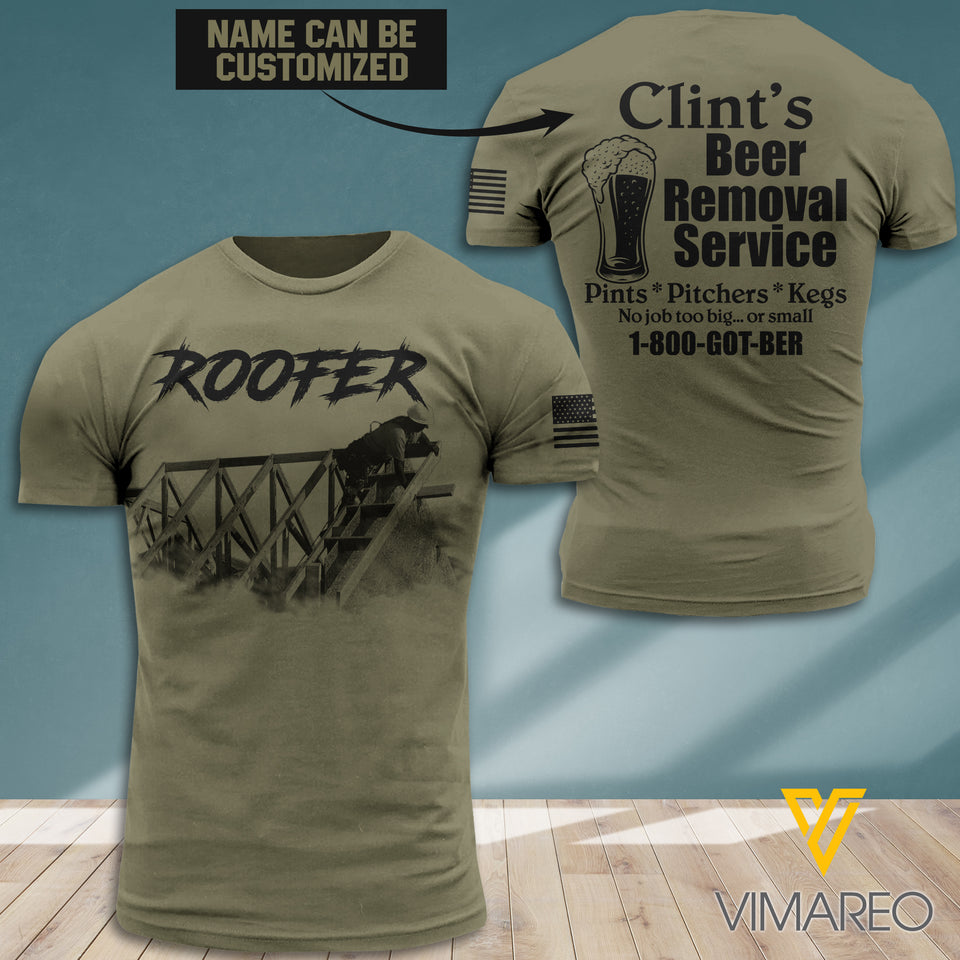 Personalized Roofer TSHIRT 3D PRINTED AUG-DT20