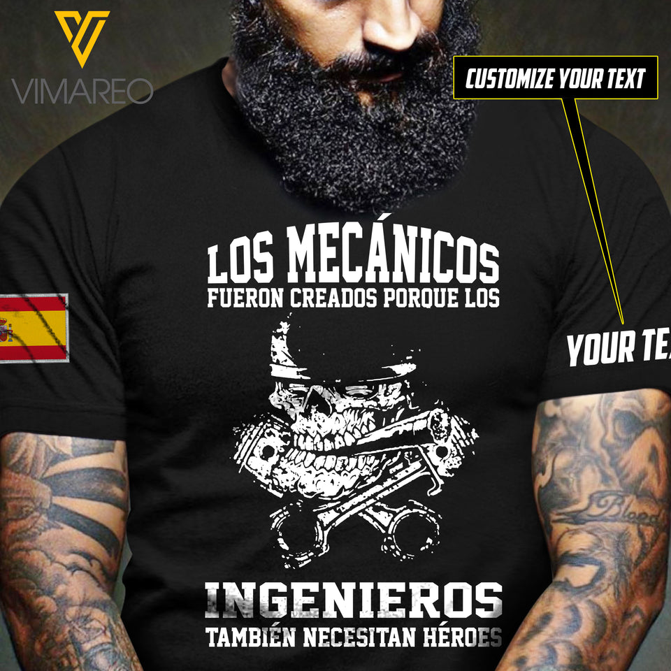 Personalized Spain Los Mecánicos TSHIRT 3D PRINTED AUG-DT27