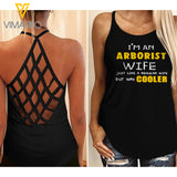 Arborist Wife Girl Criss-Cross Open Back Camisole Tank Top APR-LN14