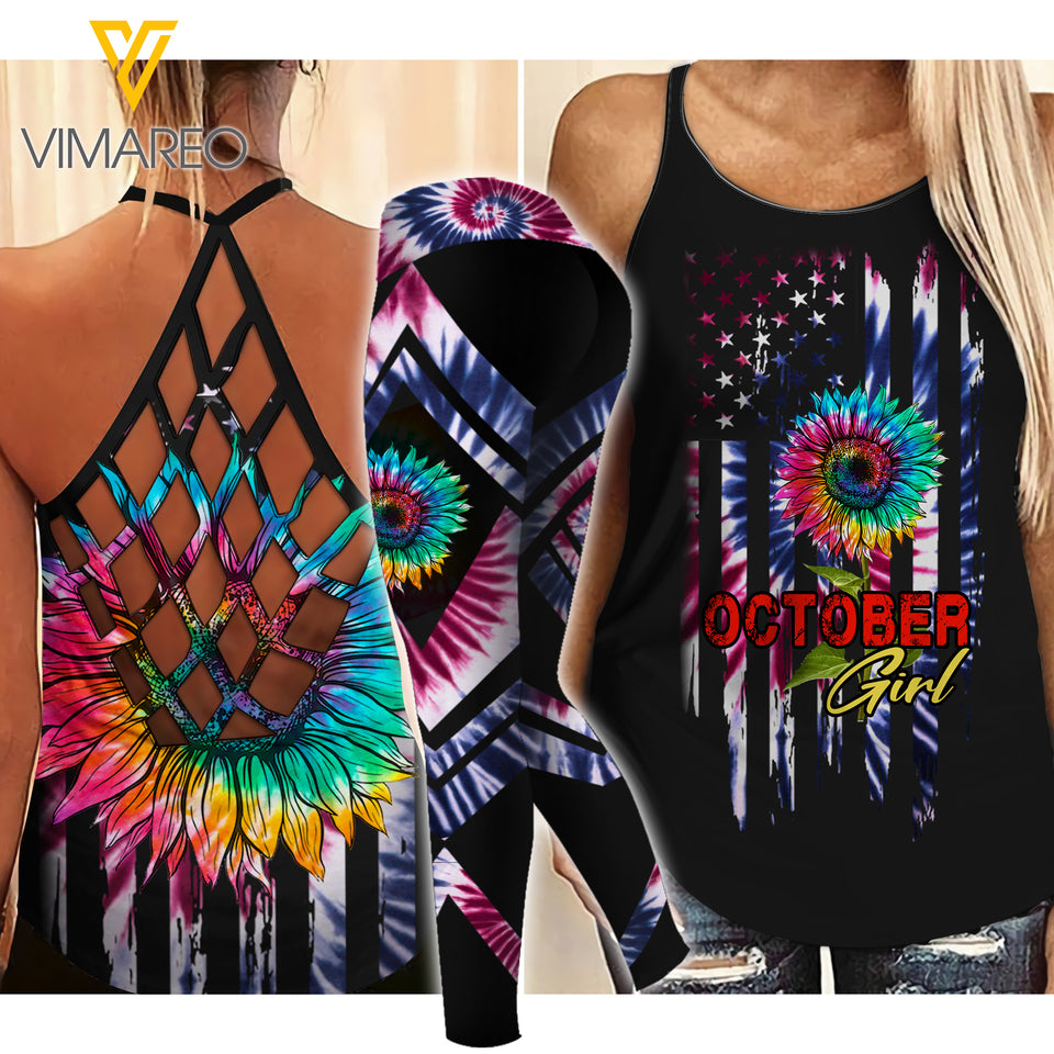 OCTOBER GIRL CRISS-CROSS TANK TOP LEGGING JUL-LN20