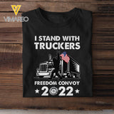US Freedom convoy truckers TSHIRT 3D PRINTED
