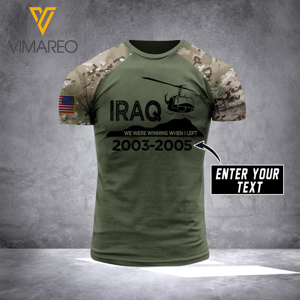 PERSONALIZED IRAQ TSHIRT 3D PRINTED MAR-HTQ2903