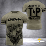 PERSONALIZED LINEMAN TSHIRT 3D PRINTED