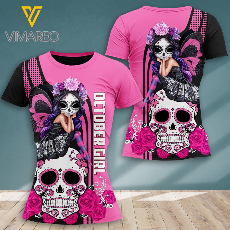 OCTOBER GIRL TSHIRT 3D PRINTED SEP-MQ30