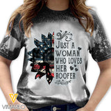 Just A Woman Who Loves Her Roofer Bleached Tshirt Printed SEP-QH20