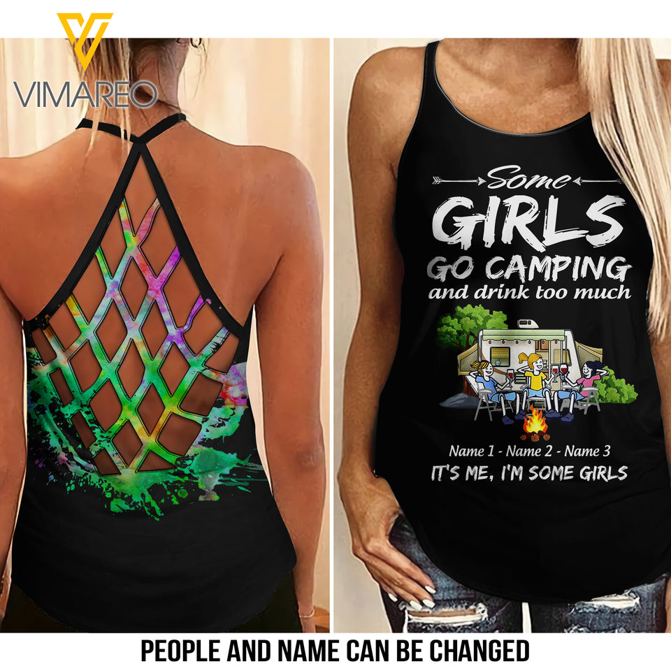 Some Girl Go Camping Criss-Cross Open Back Camisole Tank Top MAR-DT29