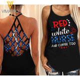 Nurse Criss-Cross Open Back Camisole Tank Top MAR-MQ23