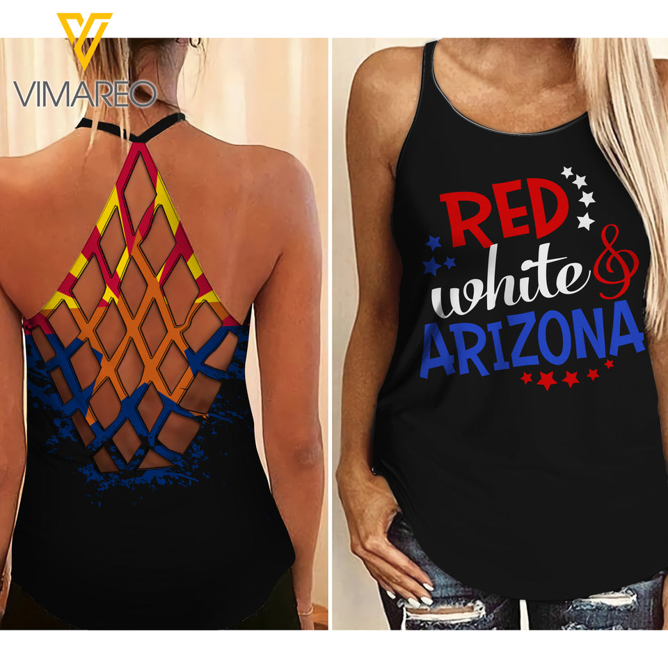 Arizona Girl Criss-Cross Open Back Camisole Tank Top MAR-DT22