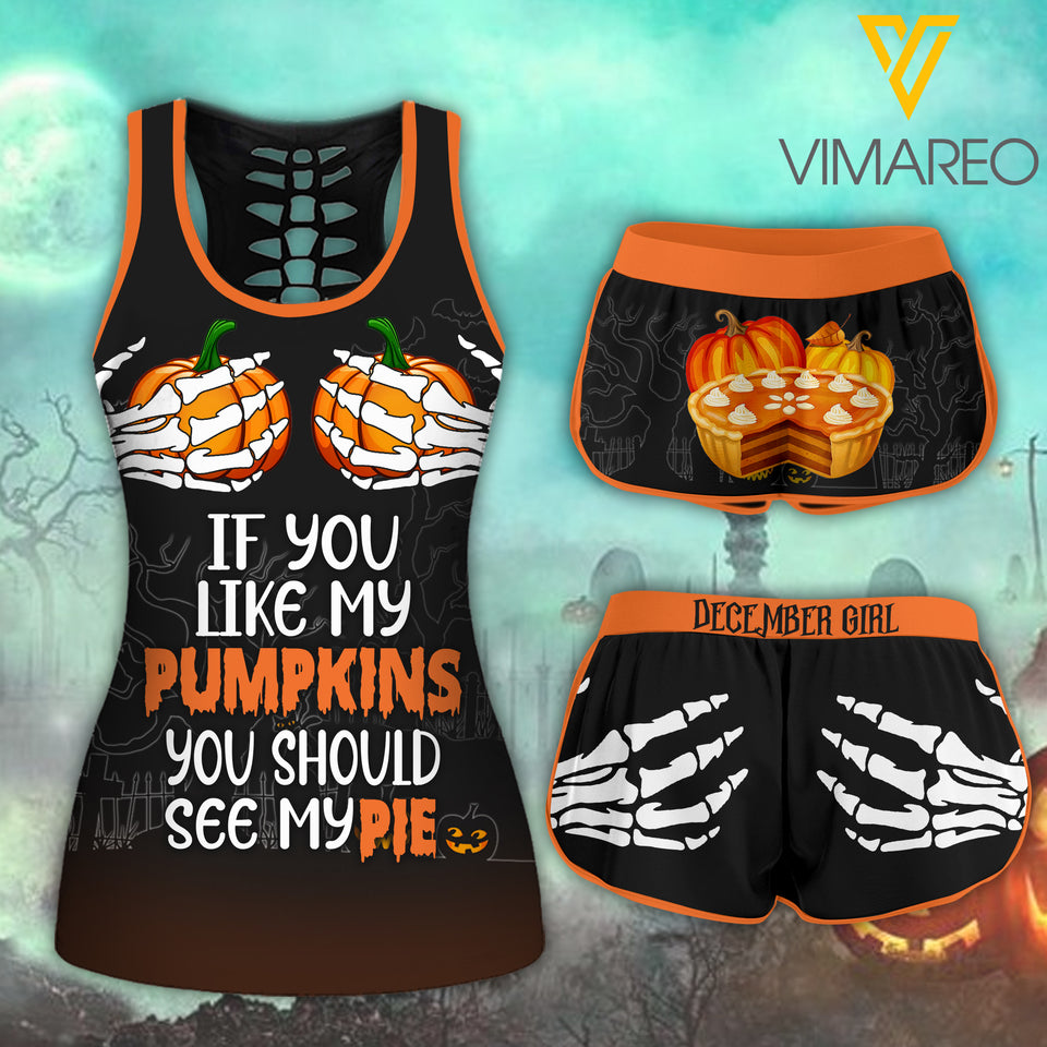 If You Like My Pumpkins You Should See December Girl Pie COMBO TANK+SHORT PRINTED SEP-DT09