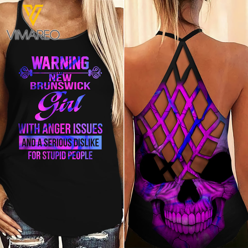 Brunswick Girl Criss-Cross Open Back Camisole Tank Top Legging MAR-DT18 CA