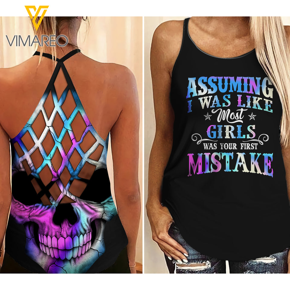 Most Girl Criss-Cross Open Back Camisole Tank Top MAR-DT25
