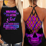 San Antonio Girl Criss-Cross Open Back Camisole Tank Top Legging MAR-DT18