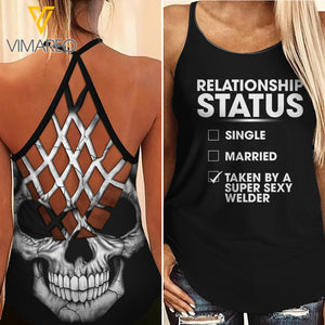 Taken By A Super Sexy Welder Criss-Cross Open Back Camisole Tank Top SEP-DT01