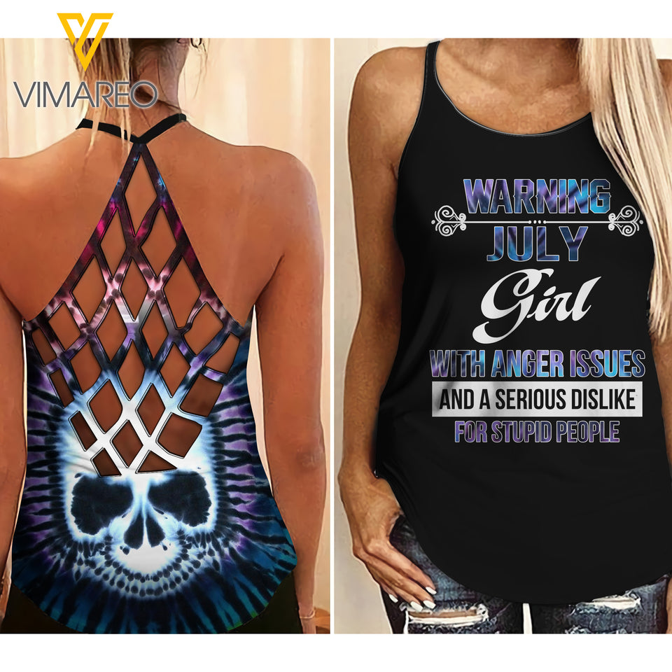 July Girl Criss-Cross Open Back Camisole Tank Top MAR-DT17