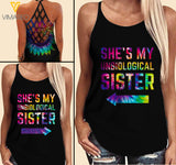 She's My Unbiological Sister Criss-Cross Open Back Camisole Tank Top MAR-QH27