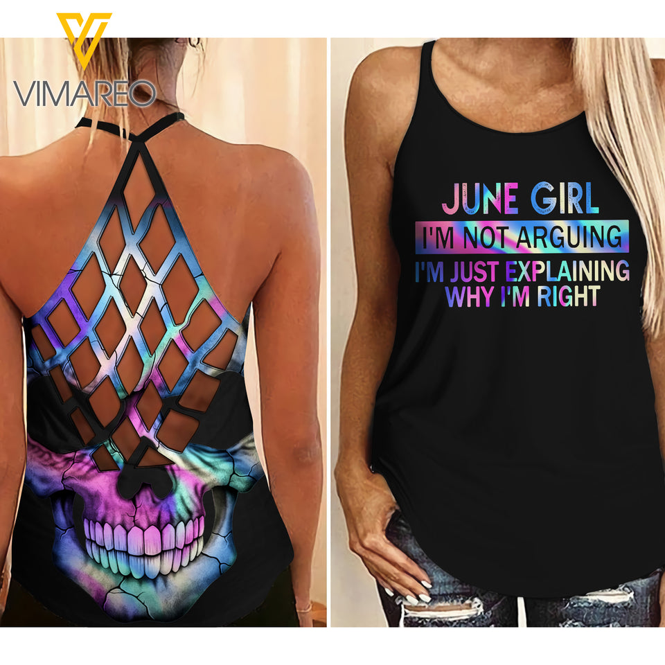 June Girl Criss-Cross Open Back Camisole Tank Top MAR-QH19