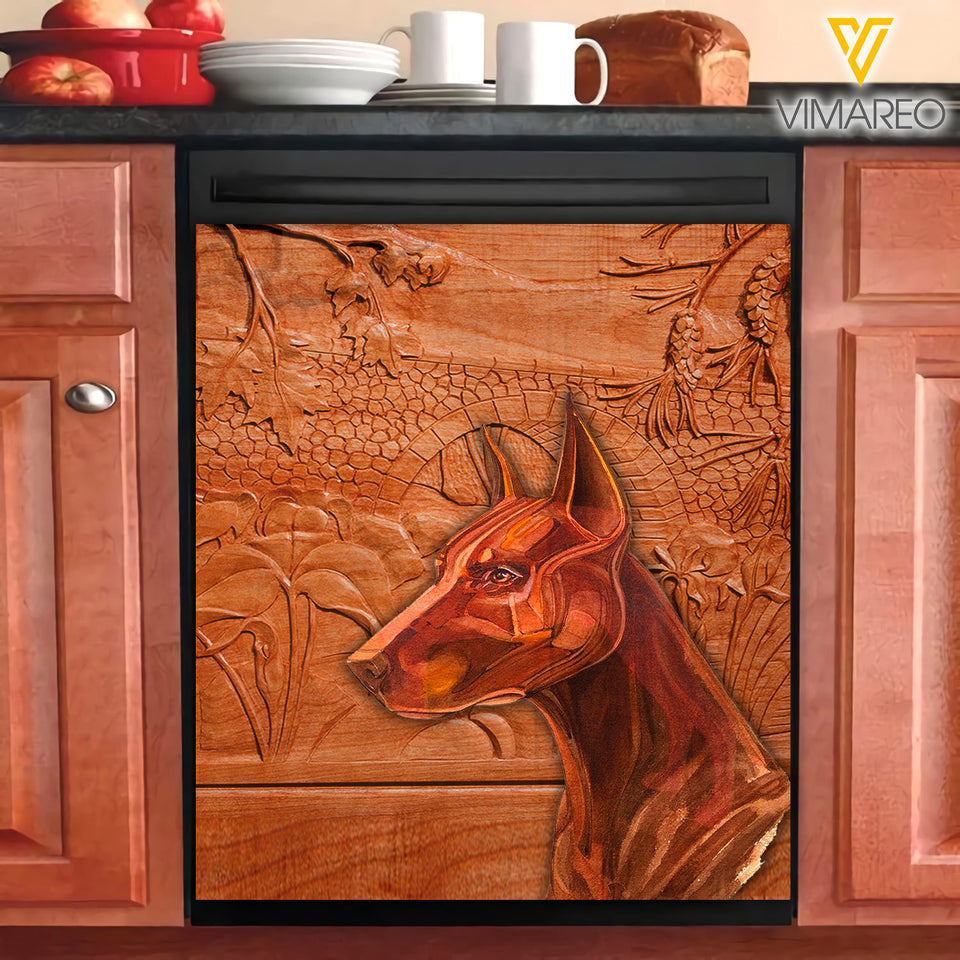 Doberman Dog Kitchen Dishwasher Cover OCT-QH07