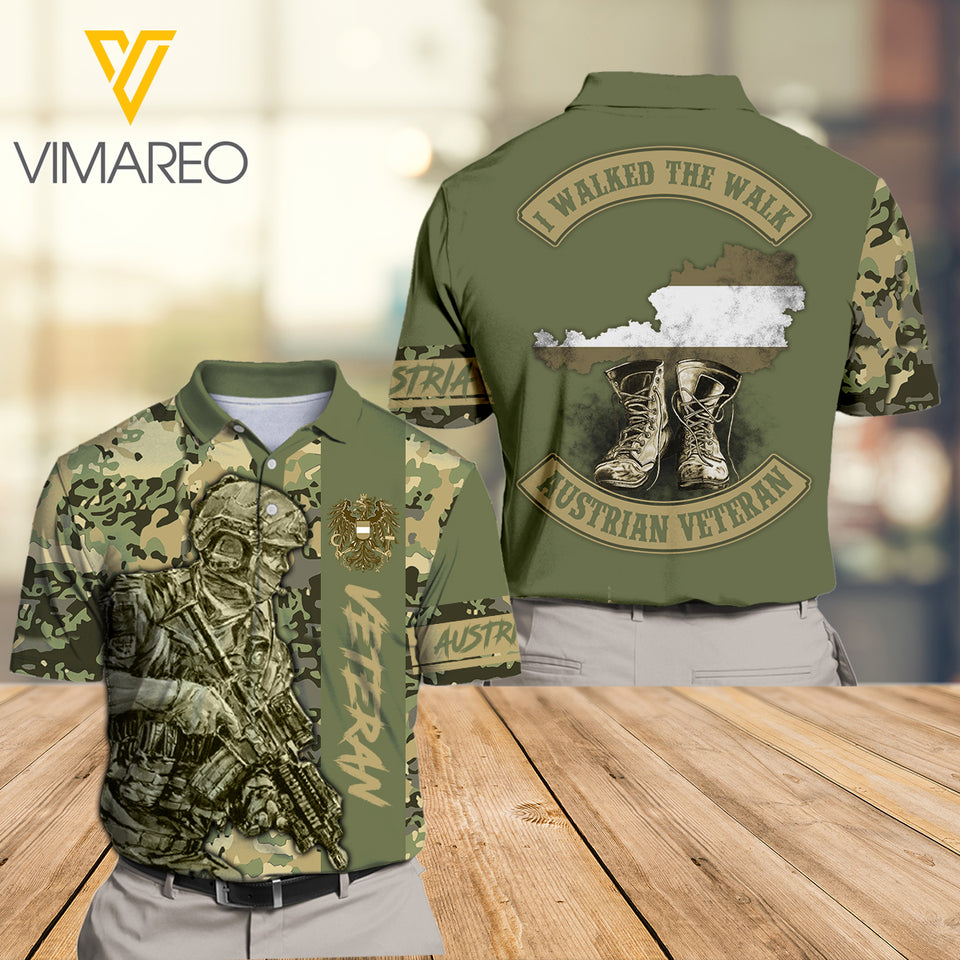 Austrian Veterans POLO SHIRT 3D PRINTED JUL-MQ23