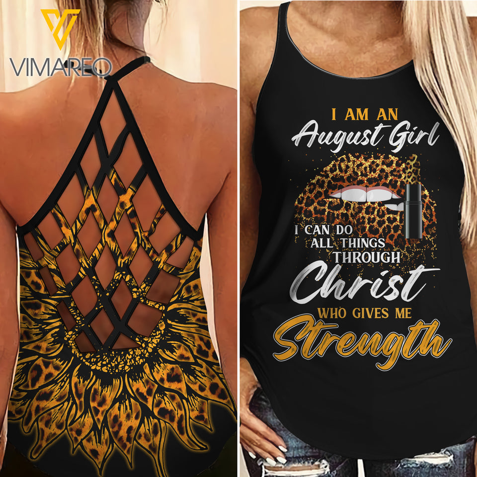 August Girl Criss-Cross Open Back Camisole Tank Top JUL-DT29