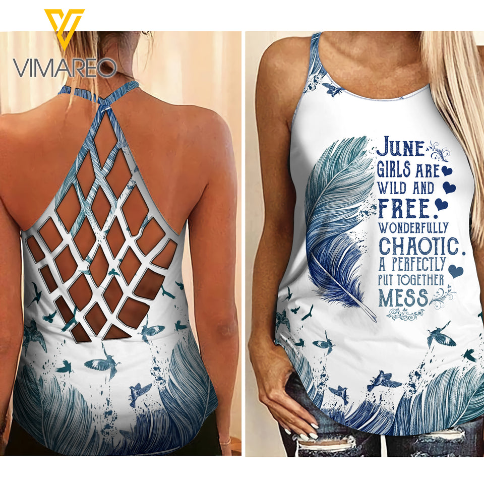 VMMH JUNE GIRL Criss-Cross Open Back Camisole Tank Top MAR-QH11