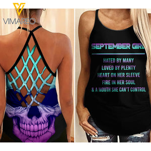 September Girl Criss-Cross Open Back Camisole Tank Top JUE-MQ21