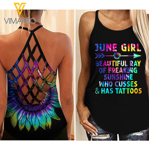 June Girl Criss-Cross Open Back Camisole Tank Top MAR-QH30
