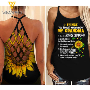 KHMD MY GRANDMA Girl Criss-Cross Tank Top