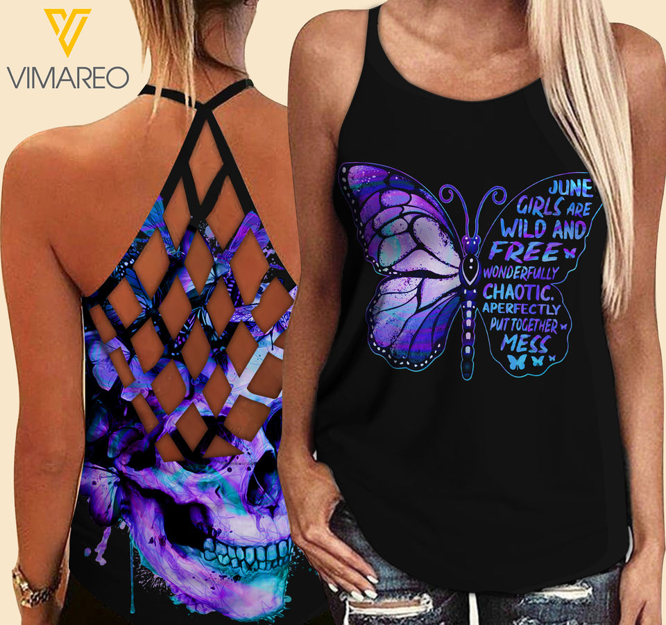 KHMD JUNE GIRL Criss-Cross CHAOTIC Tank Top Legging
